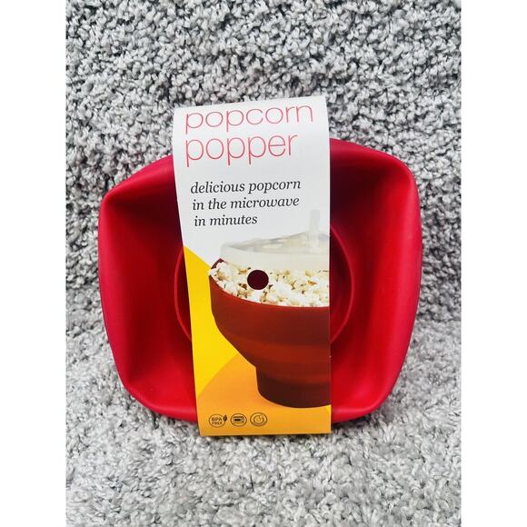 Rapid Brands Popcorn Popper Plastic Red Microwave In Minutes Kitchen Home - Picture 2 of 9